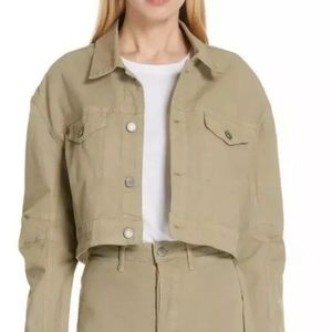 NWT GRLFRND Lacy Cropped Sage Jacket Size Large